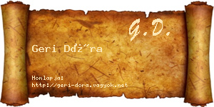Geri Dóra névjegykártya
